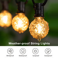 65FT เพชรรูป G40 Led กลางแจ้ง String Light 110V 220V Dimmable Connectable Patio Party Decor Garland Fairy Light Chain