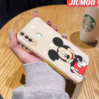 JIUMOO เคสสำหรับ Vivo Y19 Y5s Z1 Pro,การ์ตูน Mickey Mouse ซิลิโคนนิ่มชุบหรูหราขอบสี่เหลี่ยมเคสมือถือเคสกันกระแทกฝาครอบหลังแบบเต็มรูปแบบเคสป้องกันเลนส์กล้อง