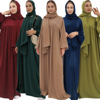 Eid Abaya ชุดผู้หญิงหลวม Maxi ชุดผ้าพันคอ Abayas Ramadan ดูไบซาอุดีอาระเบีย Robe Caftan Vestido Kaftan เสื้อผ้า