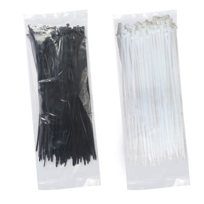 100pcs Nylon Cable Ties Fasten Ring Zip Ties 3 Sizes Self-Locking Wires Wrap Zip Ties Wire Organizer Camping Outdoor Elements