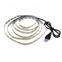 USB หลอดไฟ LED Strip 2835SMD DC5V ยืดหยุ่นไฟ LED เทปริบบิ้น1เมตร2เมตร3เมตร4เมตร5เมตร HD ทีวีสก์ท็อปหน้าจอแสงไฟอคติแสง *