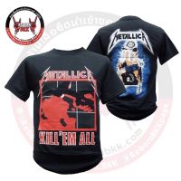 H เสื้อวง Metallica ลิขสิทธิ์แท้100 เสื้อยืดคอกลมผ้าฝ้าย