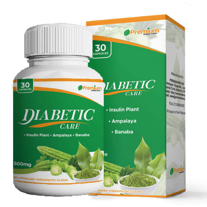 PHC07- B Diabetic Care Supplement 30 Capsules W/ Insulin Plant Ampalaya ...