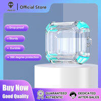ตะกร้อป้องกันการตกโปร่งใส PC หูฟังสองสีเคสป้องกันด้วยห่วงแขวนสำหรับ AirPods 3