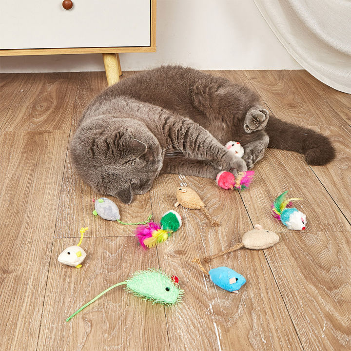 ของเล่นตุ๊กตาหนูแมวของเล่นแมวหนูเหมือนจริงทนต่อการกัดสำหรับแมวและเจ้าของสัตว์เลี้ยง