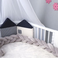1M2M3M4M Baby Bed Bumper in the Crib Newborn Cot Protector Infant Knot Braid Bumper Baby Bedding Set Room Decor
