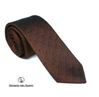 Giorgio Del Sarto Necktie Silk Brown with Fabric Texture เนคไทผ้าไหมสีน้ำตาลมีเท็กเจอร์