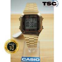 Casio (ทอง) A178WGA-1ADF นาฬิกาข้อมือดิจิตอล ตั้งปลุก จับเวลา ประกันแท้