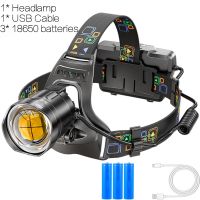 Package B XHP90 Powerful XHP100 Led Headlamp Zoomable USB Rechargeable Headlight Waterproof Output 18650 Head Torch Fishing Flashlight Camping