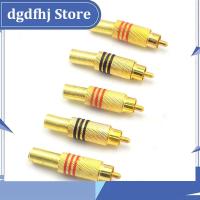 Dgdfhj Shop 5Pcs/pack Gold Plated RCA Connecter Plug Solder Male Audio Video  Locking Cable for IP Camera CCTV Camera