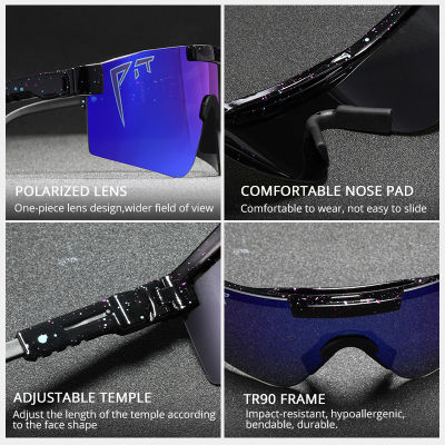 2021 NEW Luxury Brand Mirrored purple lens pit viper Sunglasses polarized men sport goggle tr90 frame uv400 protection with case