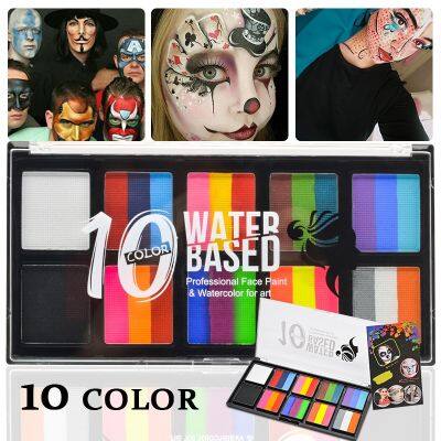 ℗✳♀ Face Body Painting WATER based Kids face Flash Tattoo Art Halloween Party Makeup Dress Beauty paint Palette with brush kit