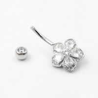 HelloLook 925 Sterling Silver Flower Belly Button Ring Fine Summer Accessories Romantic Gift Body Jewelry For Women