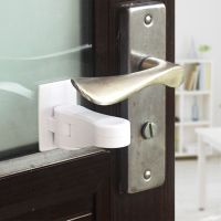 ☌ New Door Handle Safety Lock Children Kids Security Protection Anti-open Handle Locks For Furniture Cabinet Baby Doors Lever Lock