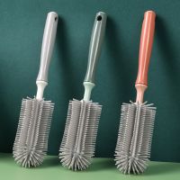 [Fast delivery]Original Baby bottle brush soft rubber cup brush long handle pot brush water cup brush tea stain removal silicone cleaning dish bowl brush