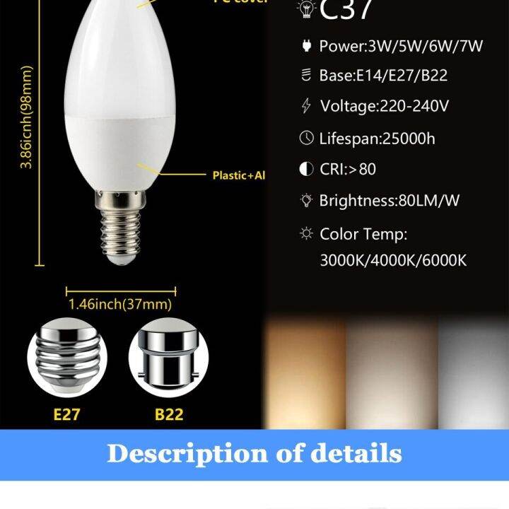 factory-promotion-led-bulb-lamp-candle-lamp-220v-3w-18w-non-strobe-warm-white-light-suitable-for-kitchen-living-room-and-study