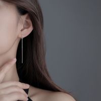 ROBENOIR ต่างหูยาวต่างหูสไตล์เกาหลี Anting Berlian Imitasi ต่างหูเม็ดกลมสำหรับผู้หญิงเข็มกลัดบ่งบอกอารมณ์โซ่เรียบง่ายสง่างาม