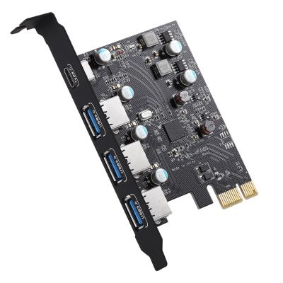 PCI-E เป็น3x USB 3.0การ์ดขยายกับ Type-C พอร์ทพีซีไอด่วน1X การ์ดอะแดปเตอร์4พอร์ตเอ็กซ์เพรสการ์ดสำหรับเดสก์ท็อป FJK3825อะแดปเตอร์
