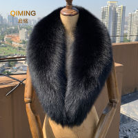 Winter 100 Real Fur Collar Woman Black Natural Fur Scarf Shawl For Women Collars Wraps Neck Warm Fur Scarves Female Scarfs Coat