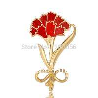 2019 designer alloy jewelry Korean Red Flower brooch hat fashion pins Carnations Brooches for Mother X1474