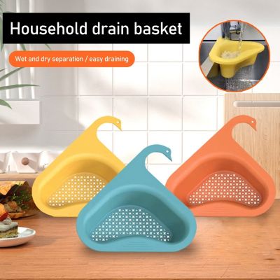 【CW】 Drain Basket for Fruit Food Sponge Rack Filter Shelf Sink Strainer Vegetable Drainer Reusable Storage Baskets