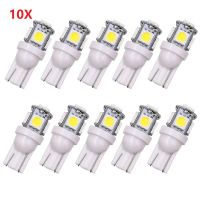 10ชิ้น T10 W5W 5050 5SMD อ่านโดมโคมไฟรถยนต์ LED 168 194 192 DC 12โวลต์ป้ายทะเบียนหลอดไฟเครื่องหมายแสงลิ่มไฟสีขาวสีฟ้า