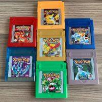 เกม Pokemon Series 16บิต GBC ตลับคริสตัลสีแดงสีเขียวแบบคลาสสิกสีเงินสำหรับคอนโซลวิดีโอตลับเกม GBC