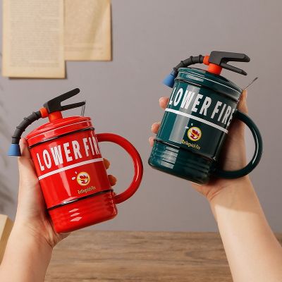 【CW】✑☌  Cup Extinguisher Fun Mug Office Mugs with Lid and for Firefighters