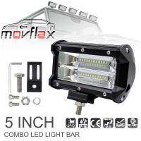 MovFlax 5นิ้ว72วัตต์10800LM ดัดแปลงรถยนต์ด้านบนไฟ LED เหมาะสำหรับรถออฟโรด/ รถกระบะ/เกวียนที่มีแถบแสงสองแถว