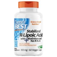 กรด R-Lipoic ที่ดีที่สุดของแพทย์ที่มีเสถียรภาพด้วยไบโออัปเกรด Na-RALA 100 Mg,60ผักหมวก/180ผักหมวก