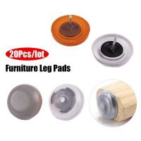 卐♝▩ 20Pcs Furniture Leg Pads Chair Legs Coffee Table Bedside Cabinet Floor Protector Cover Round Bottom Anti Slip PVC Feet Thumbtack