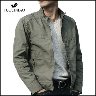 Fuguiniao เสื้อนอกแจ็กเก็ตยุทธวิธีเสื้อแจ็คเก็ตลำลองสำหรับผู้ชาย,เสื้อผ้าแจ็คเก็ตผ้าฝ้ายกระเป๋าหลากหลายอ้วนเพรียวบาง
