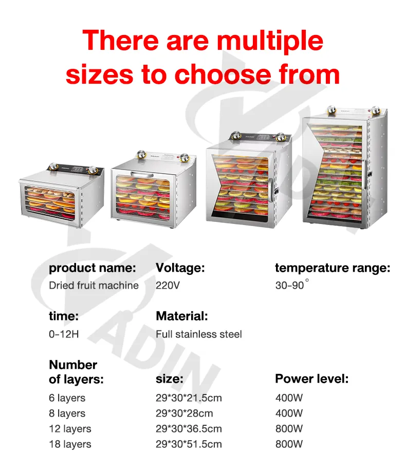 KWASYO 6 Tray Stainless Steel Food Dehydrator 400W, 6 Tray Fruit Dryer –  AJMartPK