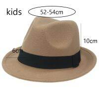 Fedora Hats Kids Child Wide Brim 52Cm 54Cm Ribbon Band Belt Formal Casual Boys Girls Jazz Caps Winter Hats Sombreros De Mujer