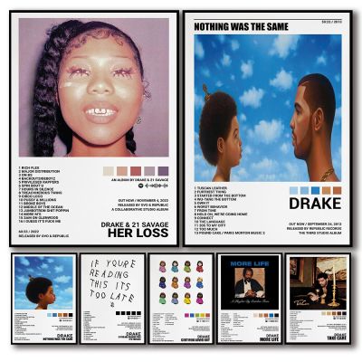 ใหม่ Drake Music Album Her Loss โปสเตอร์ Rapper Aesthetic Hip Hop ภาพวาดผ้าใบตกแต่งบ้านสำหรับ Wall Art ภาพจิตรกรรมฝาผนัง Boy Room Decor New
