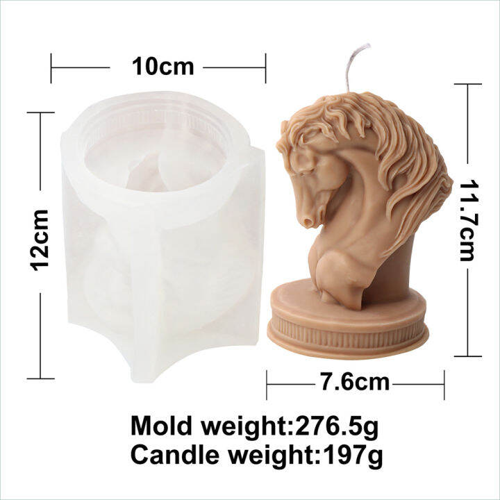 3d-animal-head-candle-mold-diy-silicone-horse-head-mold-handmade-aromatherapy-candle-plaster-candle-making-tools-soy-wax-candle-making-kit-unique-horse-head-candle-creative-wax-sculpture-mold-personal