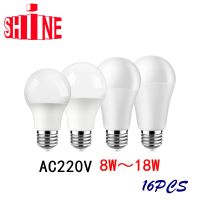 16ชิ้นหลอดไฟ LED โคมไฟ AC 220โวลต์-240โวลต์พลังงาน A60 8วัตต์-18วัตต์ B22 E27หลอดไฟ LED หลอดไฟแสงสำหรับห้องนั่งเล่นสำหรับบ้าน