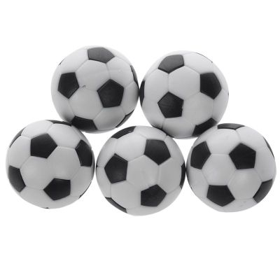 5x Plastic 32mm Soccer Indoor Table Football Ball Replace Black+white