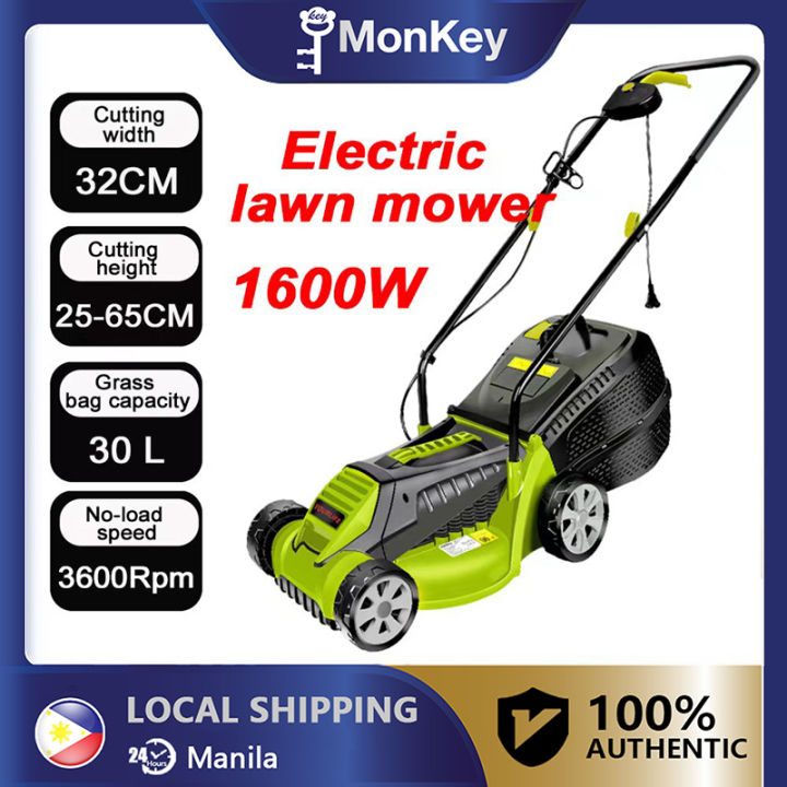 New 1600w Electric Lawn Mower 30l Push Type Small Home Mowing The Lawn Machine Multi Function 8851