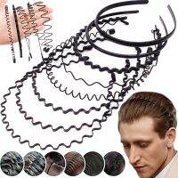 【YF】 Black Metal Wavy Headband Men Womens Hair Band Head Hoops Bands Headwear Sport Headbands Hairband Bangs Holder Accessories