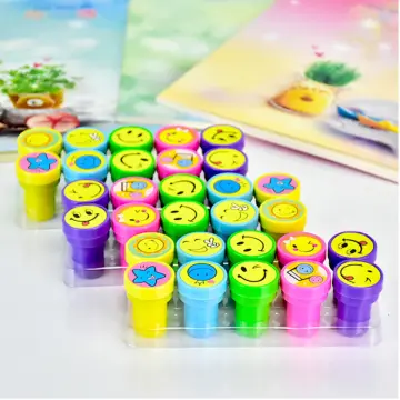 Children Name Stamps Kiddo Stamps Print Teacher Stamp Smiley Face Seals  Stationery Photo Album Decor DIY Halloween Gift