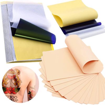 100แผ่น กระดาษลอกลาย A4 Size Tattoo Tracing paper กระดาษลอกลายสัก แผ่นลอกลายสัก A4  การออกกำลังกายรอยสักผิวและถ่ายโอนกระดาษว่างเปล่าการออกกำลังกายรอยสักและชุดกระดาษเทมเพลต DIY การวาดกระดาษคู่ -รอยสักสองเท่าผิวปลอมที่เหมาะสำหรับศิลปิน