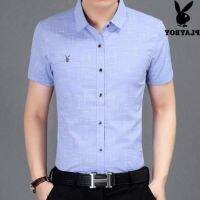 ฤดูร้อน30กลางอายุผู้ชายลายสก๊อตแขนสั้น Cotton เสื้อผ้าซับใน Leisure นิ้ว40หนุ่ม50ผู้ชายพ่อ