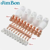 60Pcs/Set Ceramic + Metal Plasma Cutter Tip Electrodes &amp; Long Nozzles Kit Consumable Accessories For PT31 LG40 Torch CUT-50D