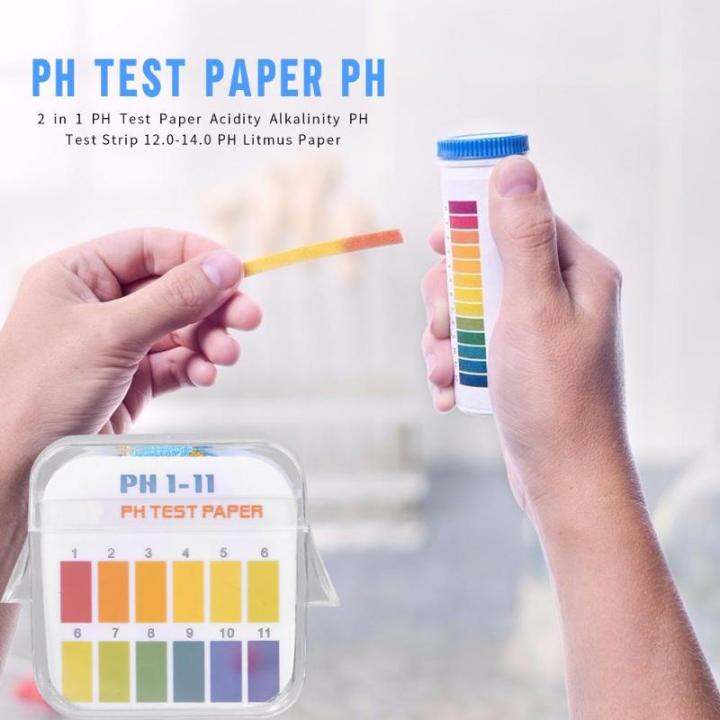 2 in 1 Acidity Alkalinity PH Test Strip 1-11 12.0-14.0 PH Litmus Paper ...