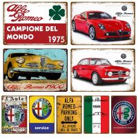 Retro Alfa Romeo Service Car Metal Sign Tin Sign Garage Plaque Metal Wall Decor Vintage Decor Poster Plates Man Cave Shabby Chic，Contact the seller, free customization