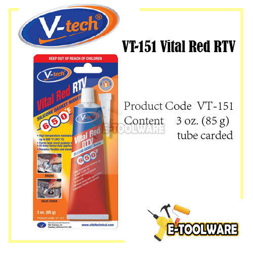 V Tech Vt Vital Red Rtv Silicone Gasket Marker High Temperature G