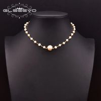 GLSEEVO Natural Pale Baroque Water Drop Necklace Female Necklace Pearl Pendant Wedding Party Birthday Gift GN0283