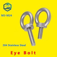 Eye Bolt Lifting eye screw Ring eye bolt Ring hooking screw Marine Ring Loop Hole for Cable Rope Eye Bolt 304 Stainless Steel Coil Springs