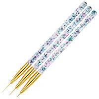 3Pcs Acrylic French Stripe Nail Art Liner Brush Set 3D Tips Manicure Ultra-thin Artist Brushes Tools